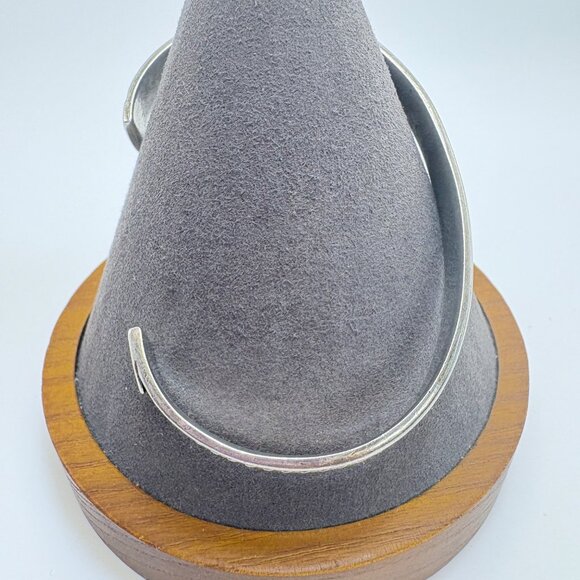 VTG Sterling Silver 925 Intricate Textured Open Cuff Bracelet Size 7.5" Fit - Picture 3 of 10